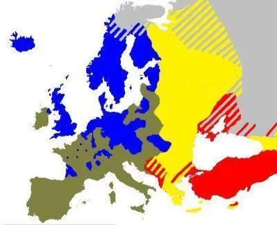 Map: Map of Catholicism Protestantism Orthodoxy and Islam in Europe