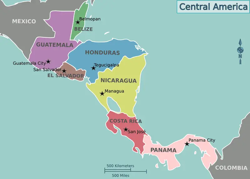 Map: Map of Central America