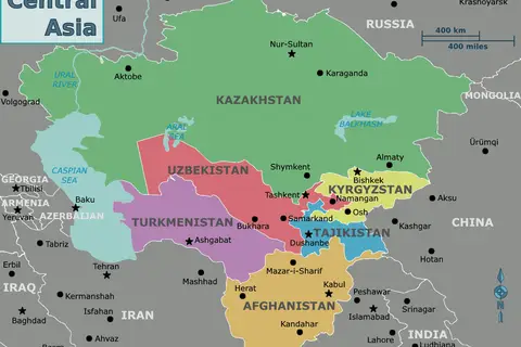 Map: Map of Central Asia