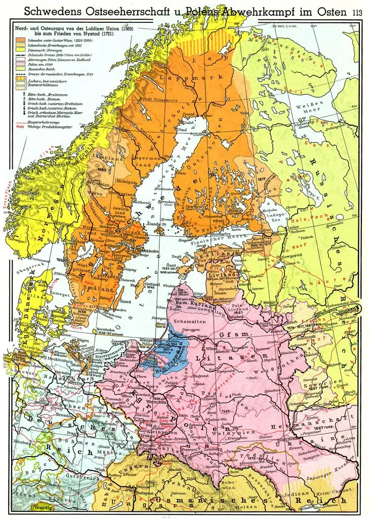 Map: Map of Central Europe during the Mid-1700s