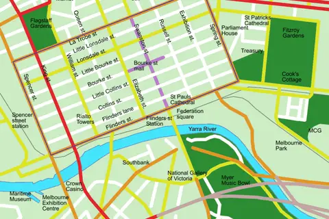 Map: Map of Central Melbourne 3384553