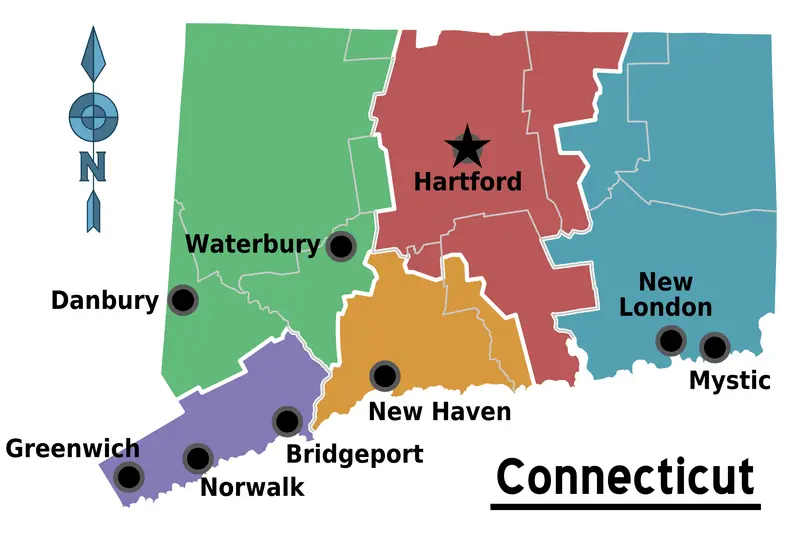 Map: Map of Connecticut Regions