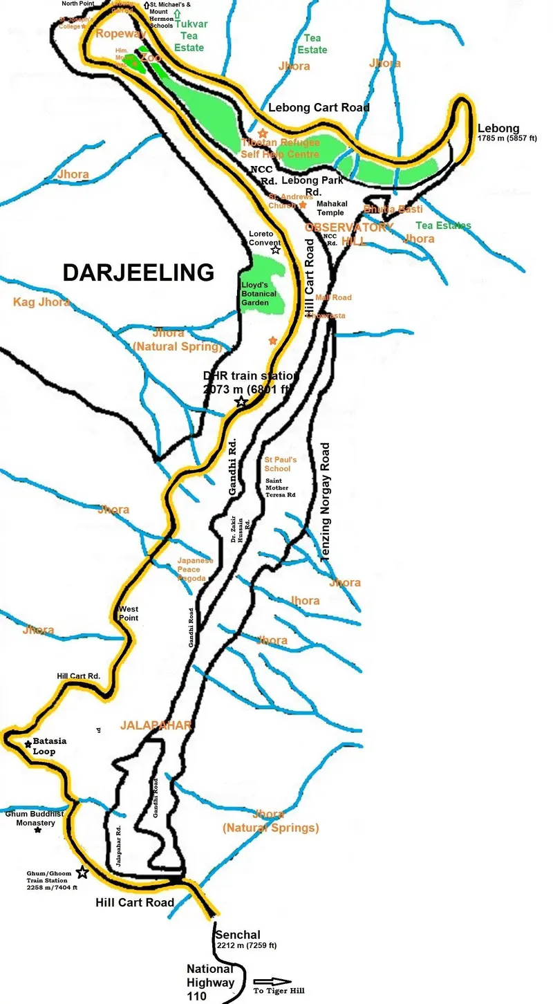 Map: Map of Darjeeling Municipality Darjeeling District West Bengal India