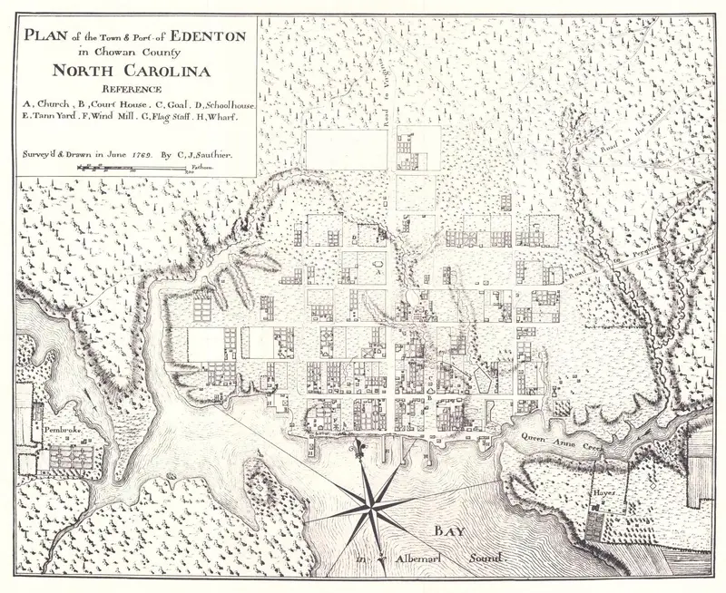 Map: Map of Edenton Chowan County North Carolina 1769
