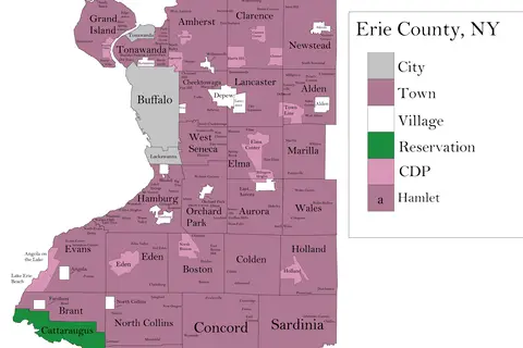 Map: Map of Erie County New York