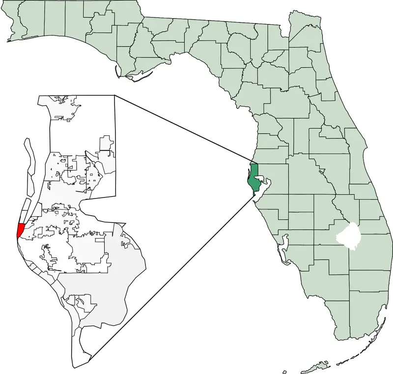 Map: Map Of Florida Highlighting Indian Rocks Beach