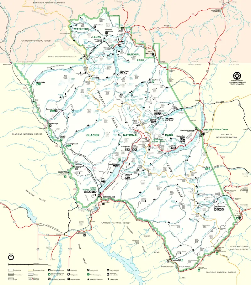 Map: Map of Glacier National Park
