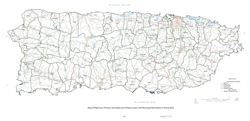 Map: Map of Highways Primary Secondary Tertiary Routes in Puerto Rico