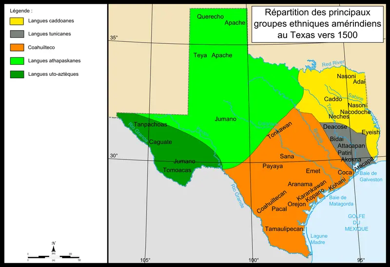 Map: Map of Indians Texas 1500