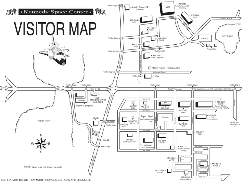 Map: Map of Kennedy Space Center