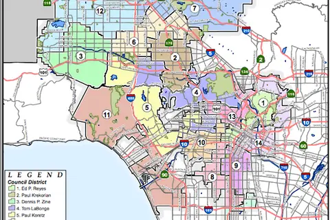 Map: Map of la City Council Districts