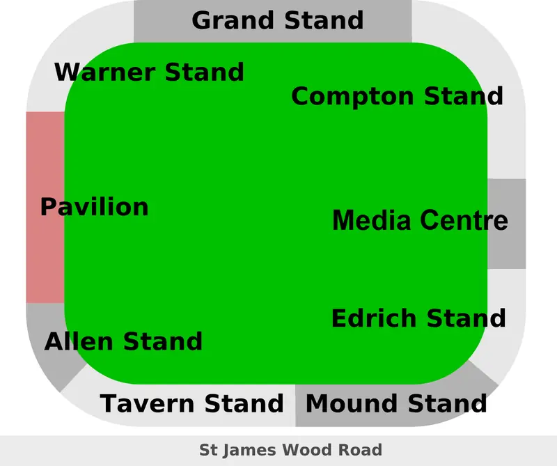 Map: Map of Lord’s Cricket Ground with Stands