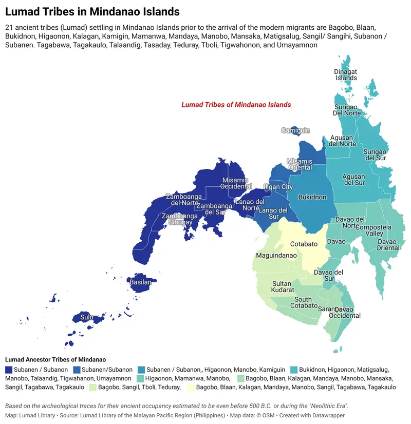 Map: Map of Lumad in Mindanao Islands