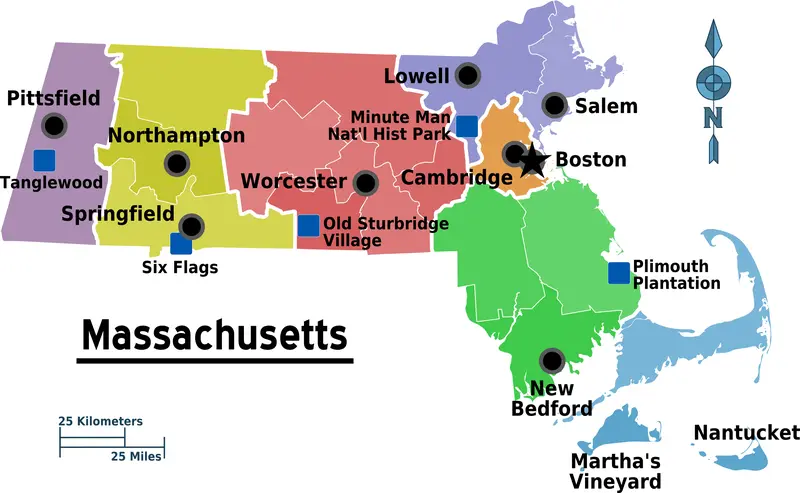 Map: Map of Massachusetts Regions