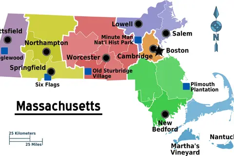 Map: Map of Massachusetts Regions