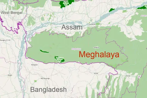 Map: Map of Meghalaya India