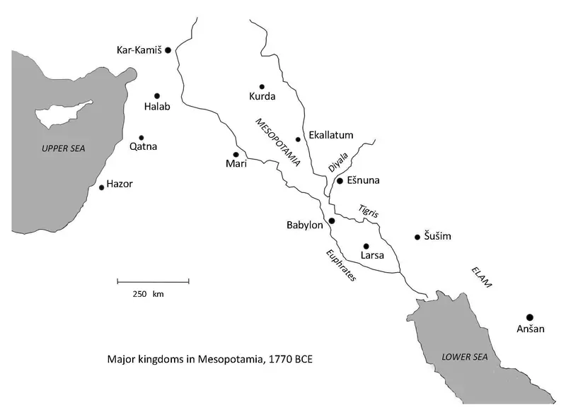 Map: Map of Mesopotamia 1770 Bce