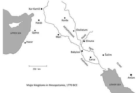 Map: Map of Mesopotamia 1770 Bce