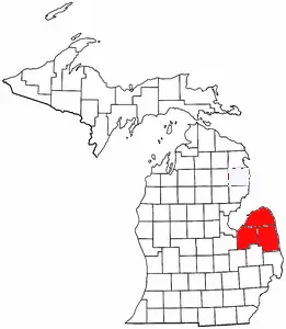 Map: Map of Michigan Highlighting the Thumb