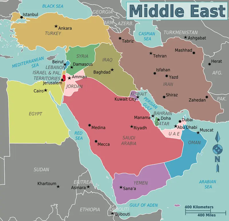 Map: Map of Middle East