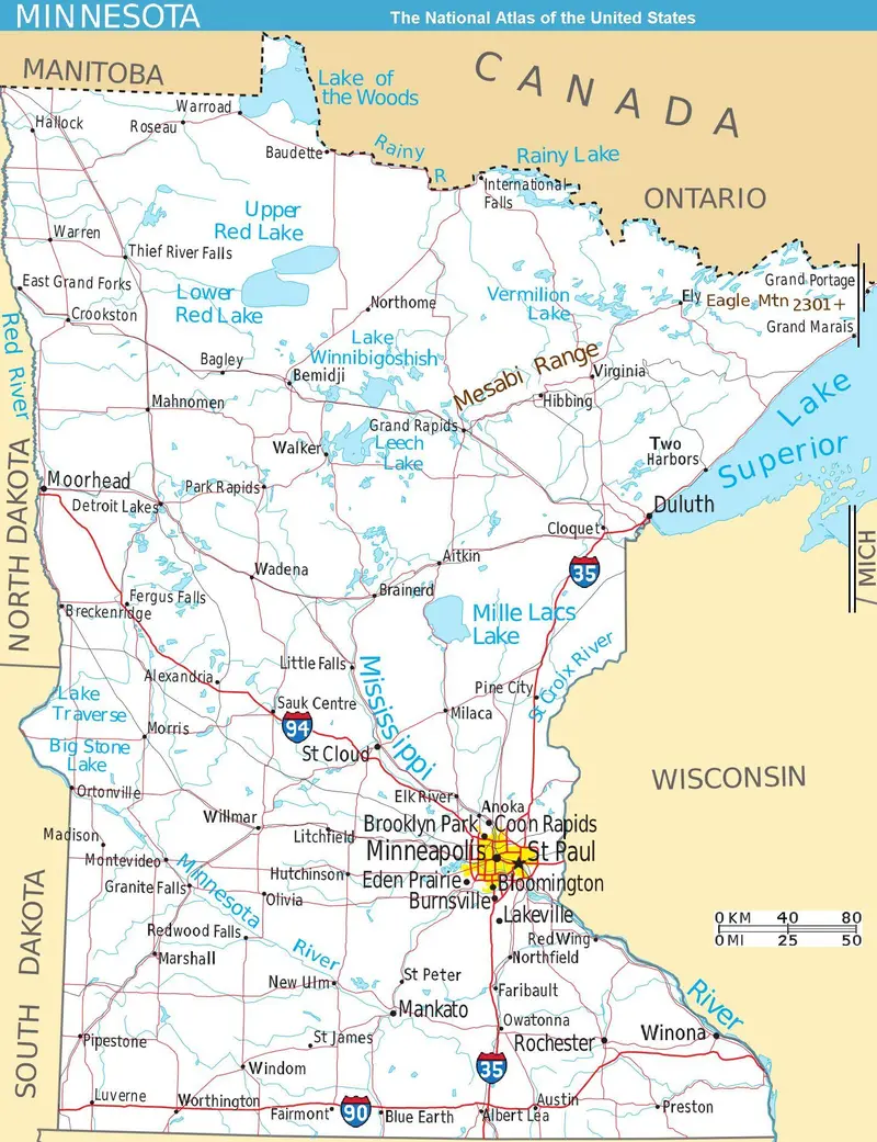Map: Map of Minnesota Na