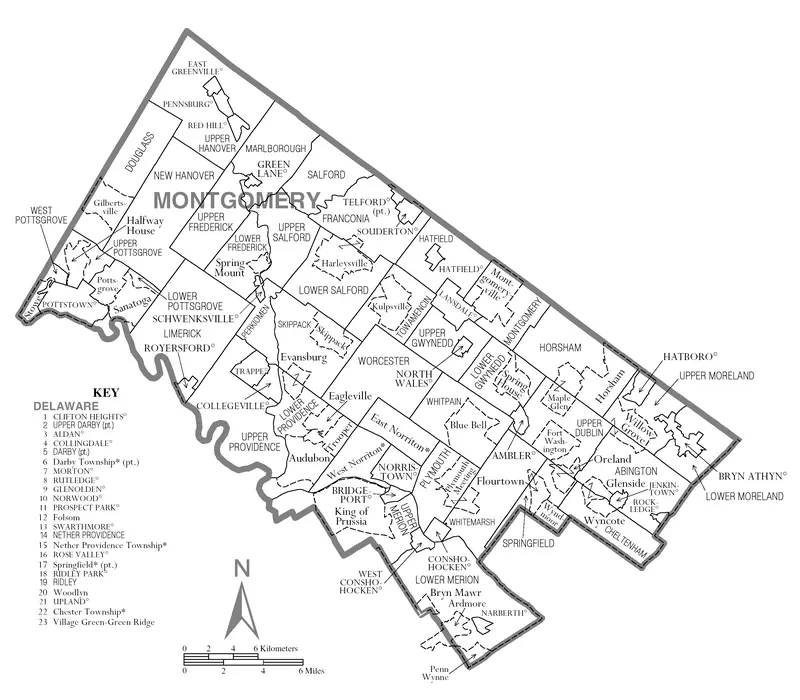 Map: Map of Montgomery County Pennsylvania