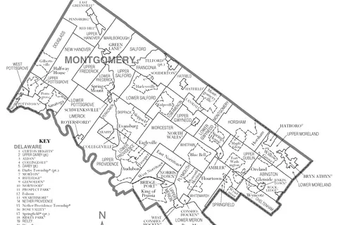 Map: Map of Montgomery County Pennsylvania