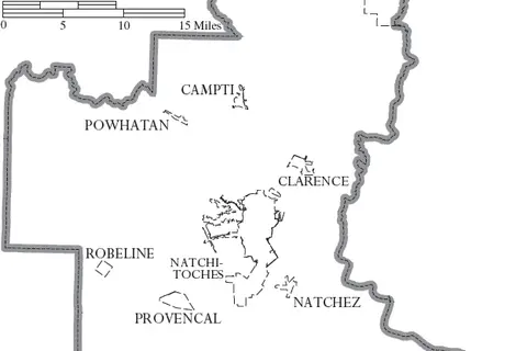 Map: Map of Natchitoches Parish Louisiana with Municipal Labels
