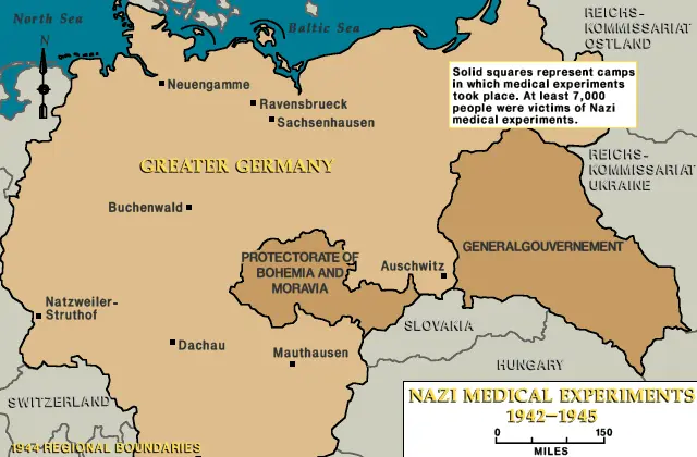 Map: Map of Nazi Medical Experimentation Locations