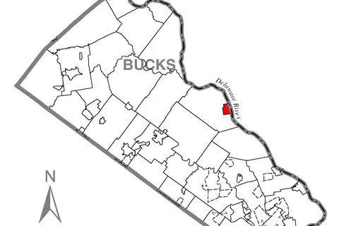 Map: Map of New Hope Bucks County Pennsylvania Highlighted