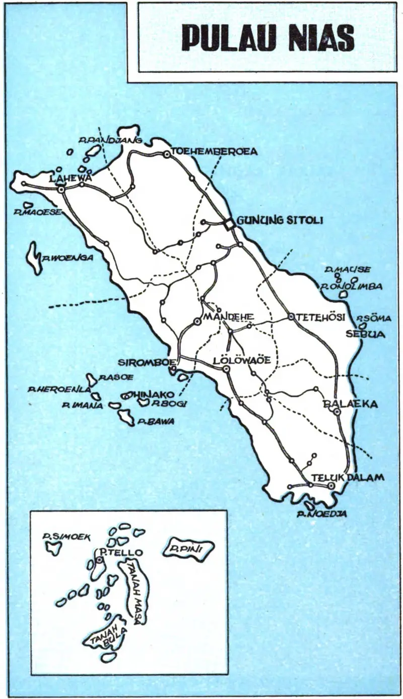 Map: Map of Nias Island Republik Indonesia Propinsi Sumatera Utara P495