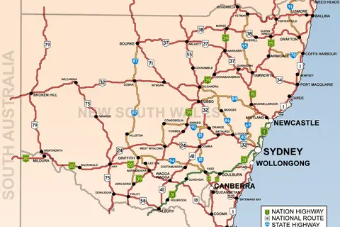 Map: Map of Nsw Highways
