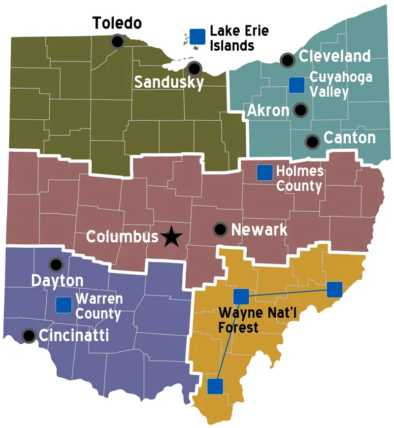 Map: Map of Ohio Regions