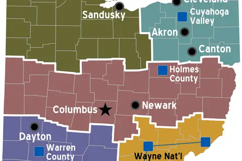 Map: Map of Ohio Regions