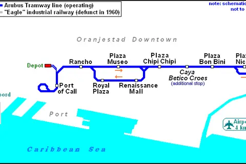 Map: Map of Oranjestad Streetcar