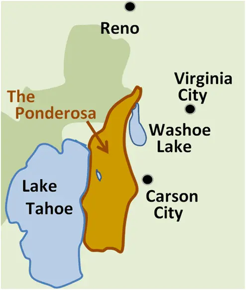 Map: Map of Ponderosa Ranch