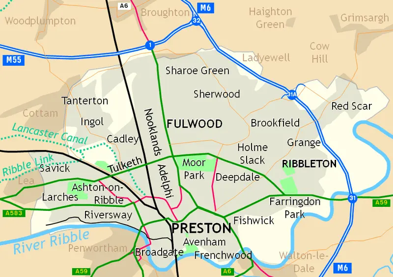 Map: Map of Preston