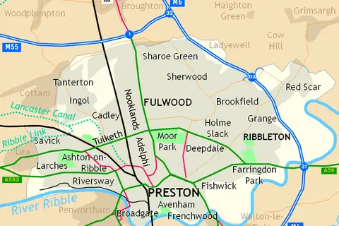 Map: Map of Preston