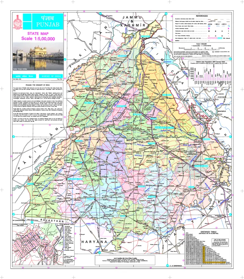 Map: Map of Punjab State India