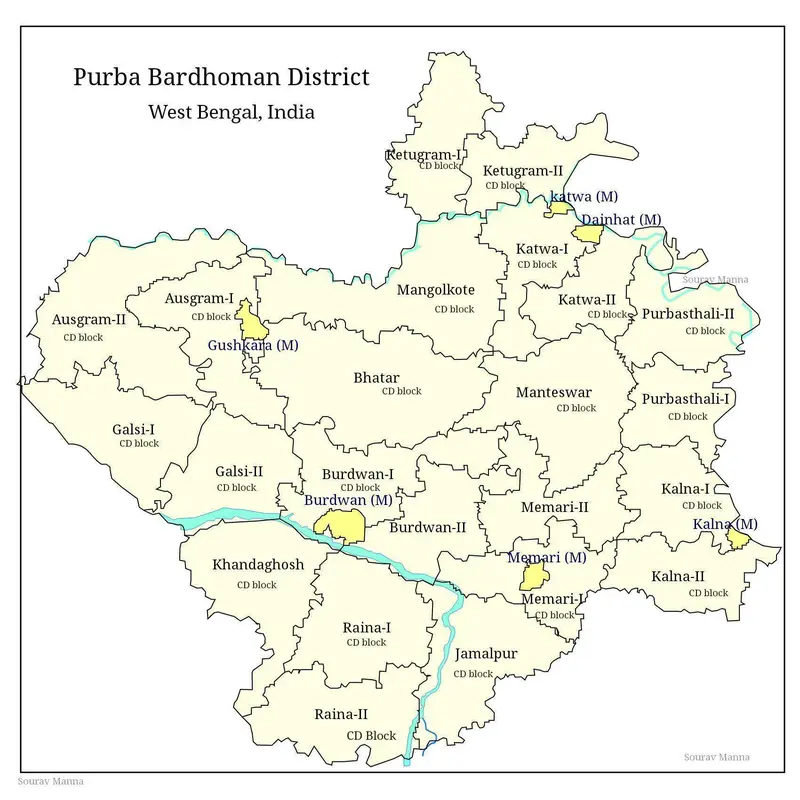 Map: Map of Purba Bardhaman District