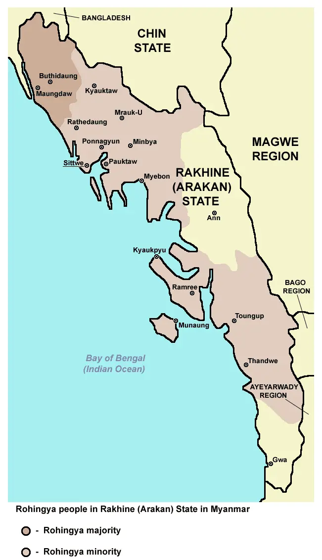 Map: Map of Rohingya People in Rakhine State