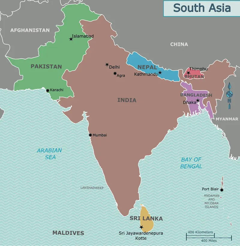 Map: Map of South Asia