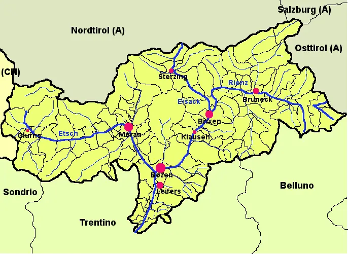 Map: Map of South Tyrol de