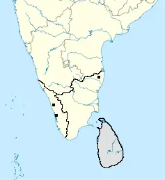 Map: Map of Southindia and Sri Lanka