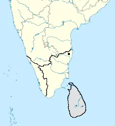 Map: Map of Southindia and Sri Lanka Kanchipuram