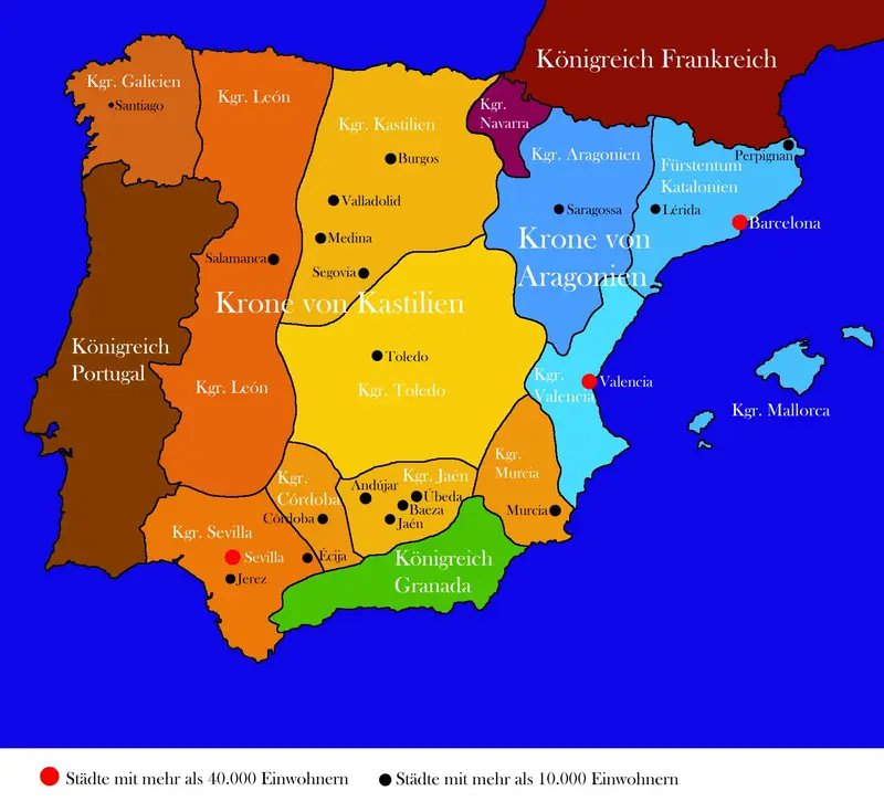 Map: Map of Spain 1490
