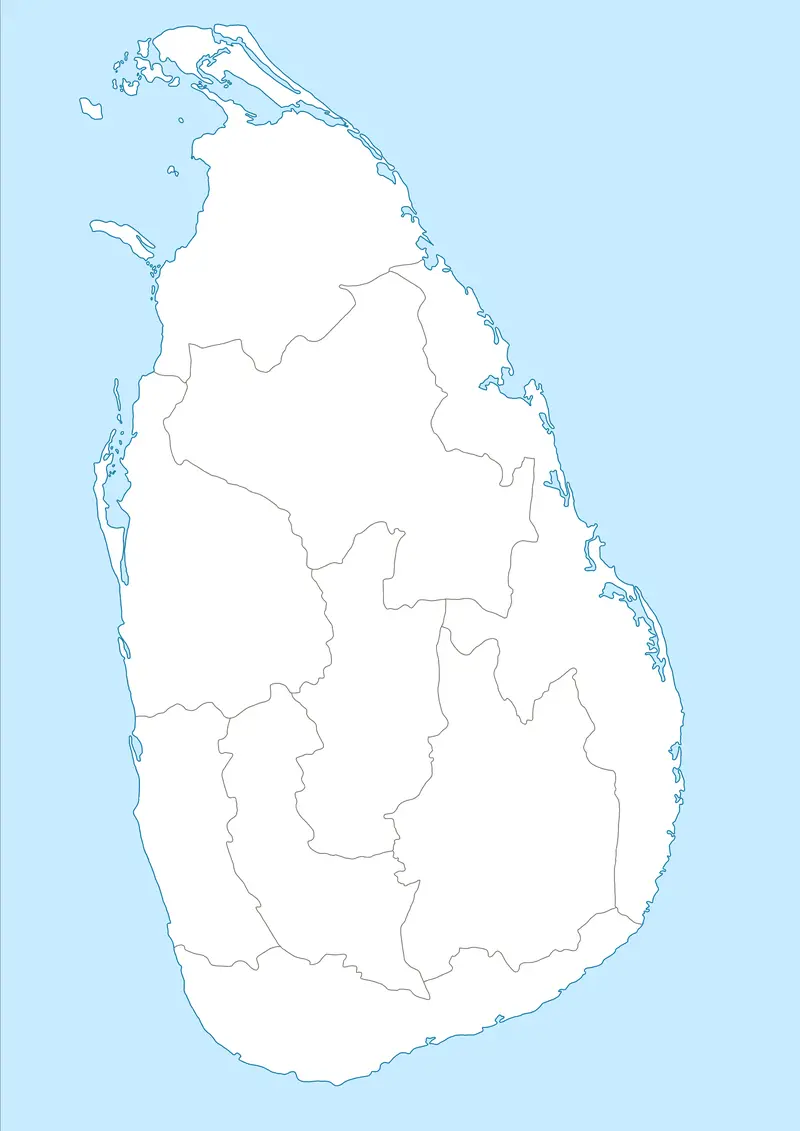 Map: Map of Sri Lanka Provinces