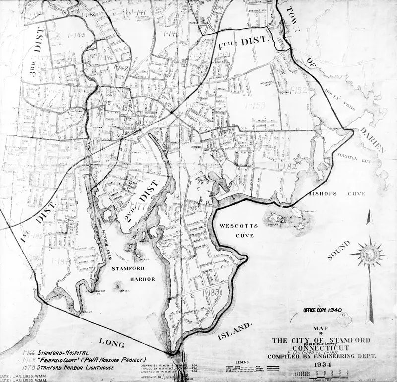 Map: Map of Stamford Connecticut Usa 1934