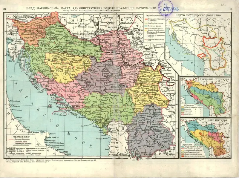 Map: Map of the administrative division of Kingdom of Yugoslavia