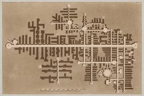 Map: Map of the Ancient City of Selinunte in Sicily Wilkins William 1807